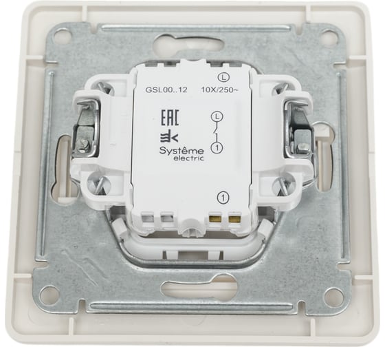 1-клавишный выключатель Systeme Electric скрытой проводки Glossa 10А IP20 сх. 1 10AX в сборе перламутровый GSL000612
