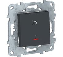 Двухполюсный 1-клавишный выключатель Systeme Electric UNICA NEW с индикатором NU526254S