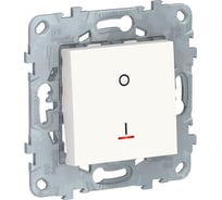 Двухполюсный 1-клавишный выключатель Systeme Electric UNICA NEW с индикатором NU526218S