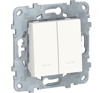 2-клавишный переключатель Systeme Electric UNICA NEW 2 модуля, с подсветкой NU521318N
