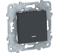 1-клавишный кнопочный выключатель Systeme Electric UNICA NEW с подсветкой 10A NU520654N