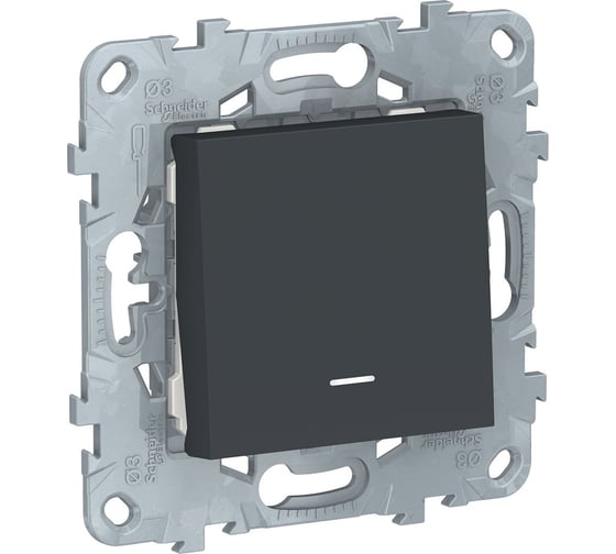 1-клавишный кнопочный выключатель Systeme Electric UNICA NEW с подсветкой 10A NU520654N