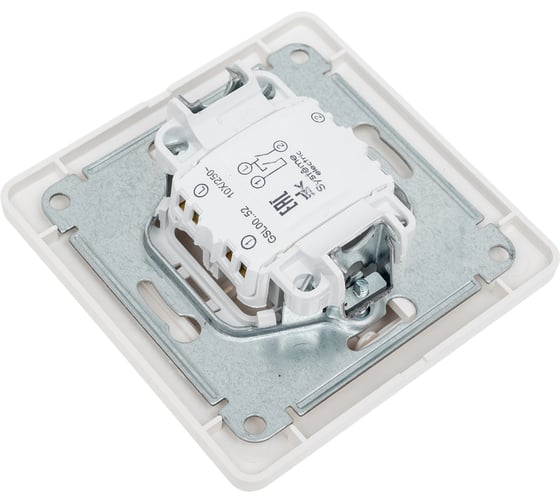 2-клавишный выключатель Systeme Electric скрытой проводки Glossa 10А IP20 сх. 5 10AX в сборе перламутровый GSL000652