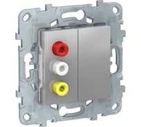 Розетка 3 RCA Systeme Electric UNICA NEW алюминий NU543130