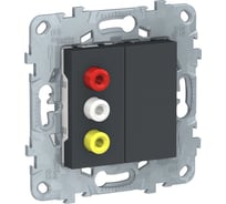 Розетка 3 RCA Systeme Electric UNICA NEW антрацит NU543154