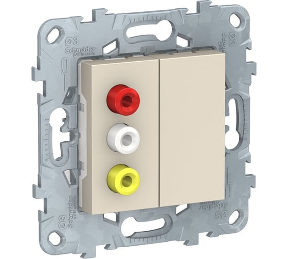 Розетка 3 RCA Systeme Electric UNICA NEW бежевый NU543144 1