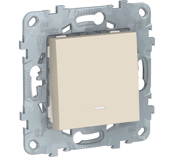 1-клавишный кнопочный выключатель Systeme Electric UNICA NEW с подсветкой 10A NU520644N