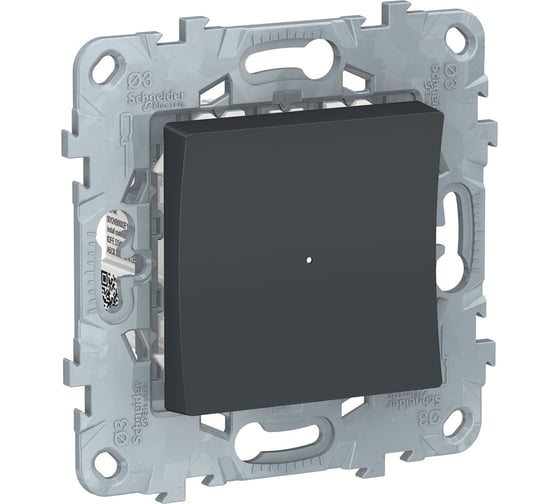 Релейный нажимной выключатель Systeme Electric UNICA NEW Wiser 10А, антрацит NU553754