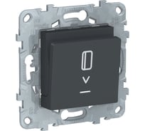 Карточный выключатель Systeme Electric UNICA NEW с подсветкой, 10 А, антрацит NU528354
