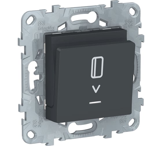 Карточный выключатель Systeme Electric UNICA NEW с подсветкой, 10 А, антрацит NU528354 1