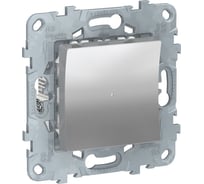 Релейный нажимной выключатель Systeme Electric UNICA NEW Wiser 10А, алюминий NU553730