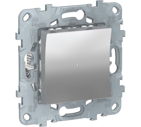 Релейный нажимной выключатель Systeme Electric UNICA NEW Wiser 10А, алюминий NU553730