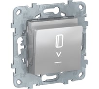 Карточный выключатель Systeme Electric UNICA NEW с подсветкой, 10 А, алюминий NU528330