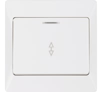 Выключатель одноклавишный на 2 направления с подсветкой TDM ELECTRIC 10А белый "Ильмень" SQ1823-0006