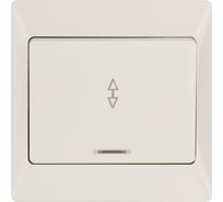 Выключатель слоновая кость 1 клавишный на 2 направления с подсветкой TDM ELECTRIC 10А, серия "Ильмень" SQ1823-0106