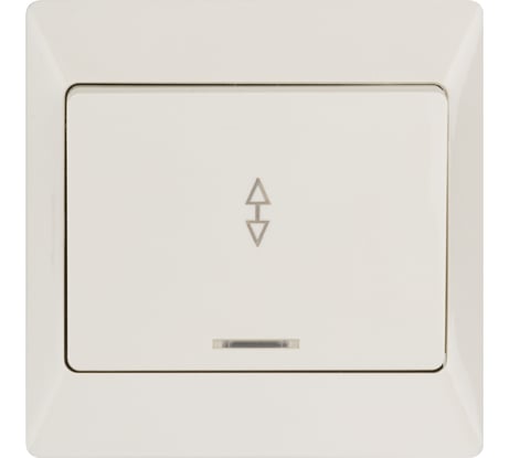 Выключатель слоновая кость 1 клавишный на 2 направления с подсветкой TDM ELECTRIC 10А, серия "Ильмень" SQ1823-0106