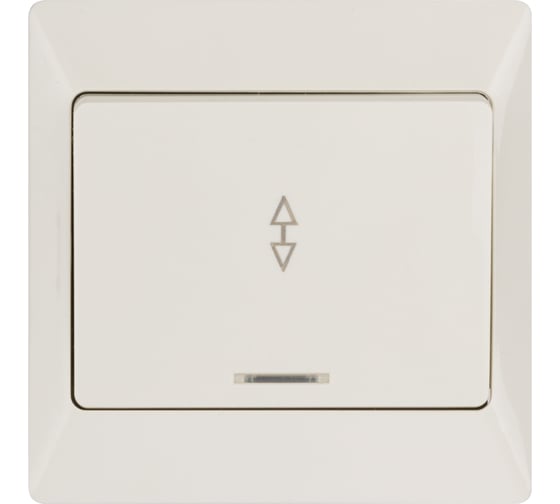 Выключатель слоновая кость 1 клавишный на 2 направления с подсветкой TDM ELECTRIC 10А, серия "Ильмень" SQ1823-0106