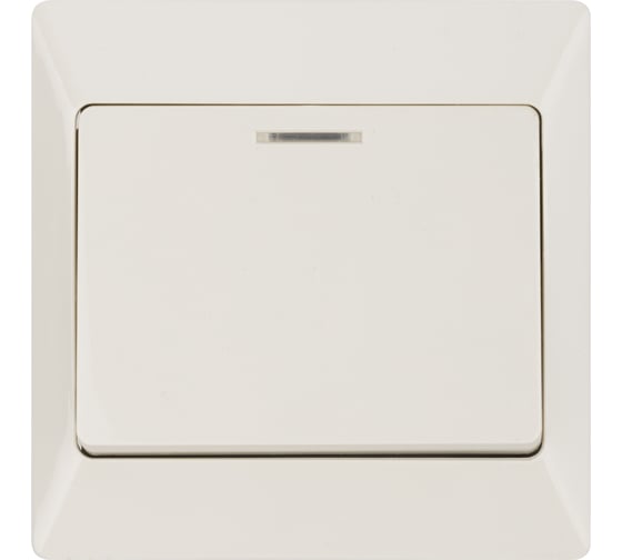 Выключатель слоновая кость 1 клавишный с подсветкой TDM ELECTRIC 10А, серия "Ильмень" SQ1823-0103