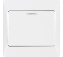 Выключатель одноклавишный с подсветкой TDM ELECTRIC 10А белый "Ильмень" SQ1823-0003