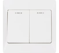 Выключатель TDM ELECTRIC Ильмень 2 кл. с подсветкой 10А белый SQ1823-0004