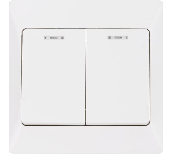 Выключатель TDM ELECTRIC Ильмень 2 кл. с подсветкой 10А белый SQ1823-0004 1