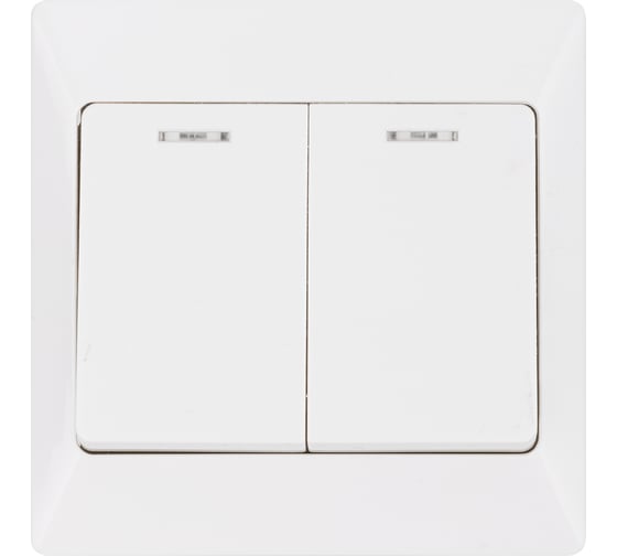 Выключатель TDM ELECTRIC Ильмень 2 кл. с подсветкой 10А белый SQ1823-0004