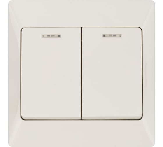 Выключатель TDM ELECTRIC Ильмень 2 кл. с подсветкой 10А слоновая кость SQ1823-0104