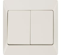 Выключатель слоновая кость 2 клавишный TDM ELECTRIC 10А, серия "Ильмень" SQ1823-0102
