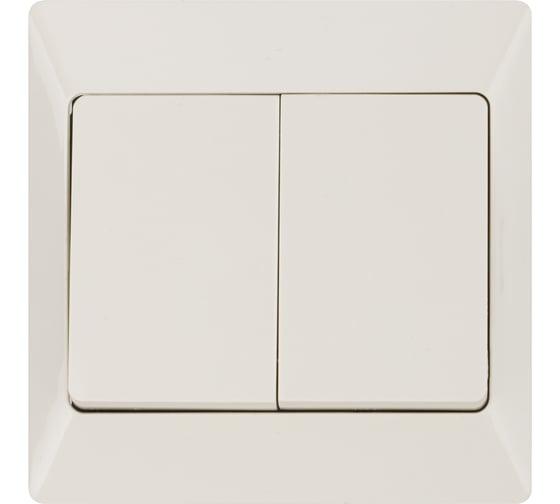 Выключатель слоновая кость 2 клавишный TDM ELECTRIC 10А, серия "Ильмень" SQ1823-0102 1