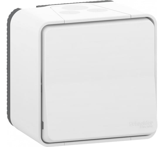 Кнопочный выключатель Systeme Electric MUREVA S в сборе открытой установки, белый, IP55 MUR39026