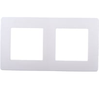 Рамка для розеток и выключателей ЭРА Серия 12 12510201 на 2 поста, Сатин, белый Б0052509
