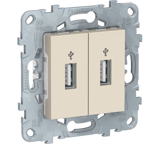 2-местный USB-коннектор Systeme Electric UNICA NEW бежевый NU542744
