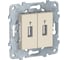 2-местный USB-коннектор Systeme Electric UNICA NEW бежевый NU542744 1
