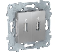 2-местный USB-коннектор Systeme Electric UNICA NEW алюминий NU542730