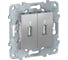 2-местный USB-коннектор Systeme Electric UNICA NEW алюминий NU542730 1