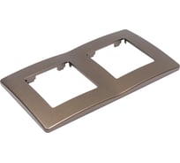 Рамка для розеток и выключателей ЭРА Серия 12 12510213 на 2 поста, Сатин, бронза Б0052516