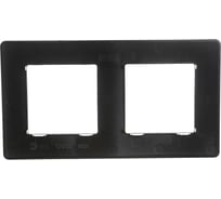 Рамка для розеток и выключателей ЭРА Серия 12 12510206 на 2 поста, Сатин, черный Б0052514