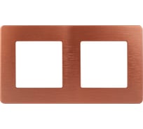 Рамка для розеток и выключателей ЭРА Серия 12 12510214 на 2 поста, Сатин, медь Б0052517