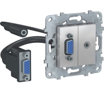 Розетка Systeme Electric UNICA NEW HD15+Minijack, алюминий NU593230