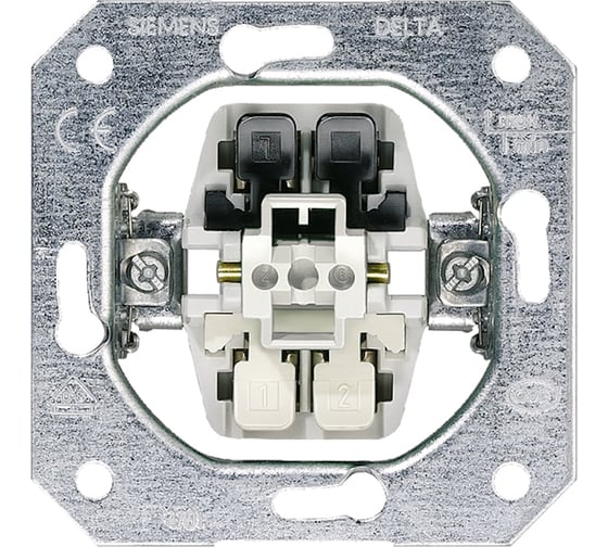 Проходной перекрестный 1 клавишный выключатель Siemens для включения/выключения из 2-ух мест 10А 250В 1пол. DELTA 5TA2156 1