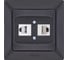 Компьютерная+телефонная розетка NE-AD CAT5+CAT3, Aras, Черный, 93-124-21-DN 1
