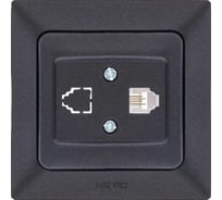 Телефонная розетка NE-AD CAT3 + гнездо с заглушкой, Aras, Черный, 93-124-11-1