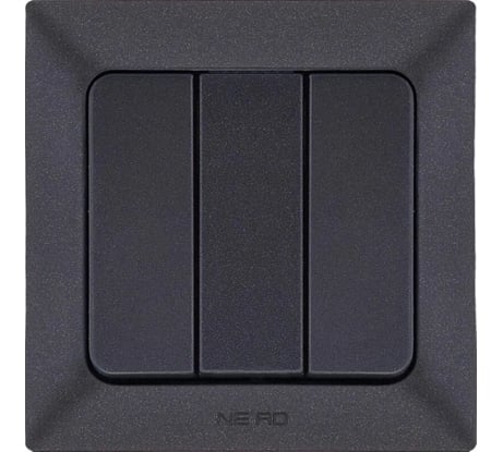 3-клавишный выключатель NE-AD 10А, 250В, Aras, Черный, 93-124-33