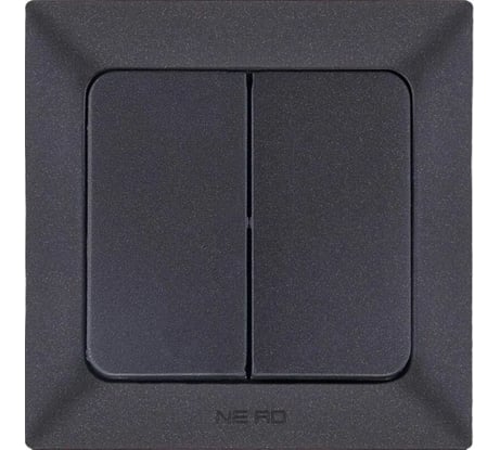 2-клавишный выключатель NE-AD 10А, 250В, Aras, Черный, 93-124-03