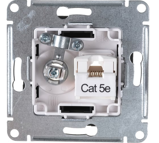 Розетка 2-ная ТВ + компьютерная RJ45 Systeme Electric AtlasDesign Карбон категории 5Е ATN001089