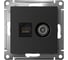 Розетка 2-ая ТВ + компьютерная RJ45 Systeme Electric (Schneider Electric) Atlasdesign карбон кат. 5Е ATN001089 2