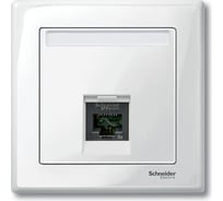 Накладка 1-ой телефонной/компьютерной розетки Systeme Electric Merten SM Белый глянец, прямой, SE MTN469819