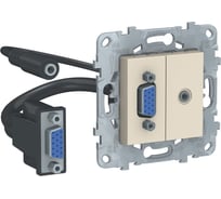 Розетка HD15+Minijack Systeme Electric UNICA NEW бежевый NU593244