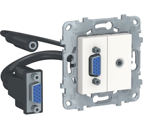 Розетка HD15+Minijack Systeme Electric UNICA NEW белый NU593218