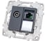 Одиночная TV + компьютерная RJ45 розетка Systeme Electric UNICA NEW категории 6 UTP, 2 модуля NU547054 1